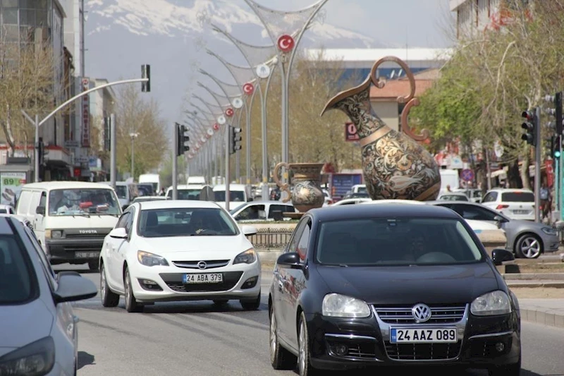 Erzincan’da araç sayısı 68 bin 736 oldu
