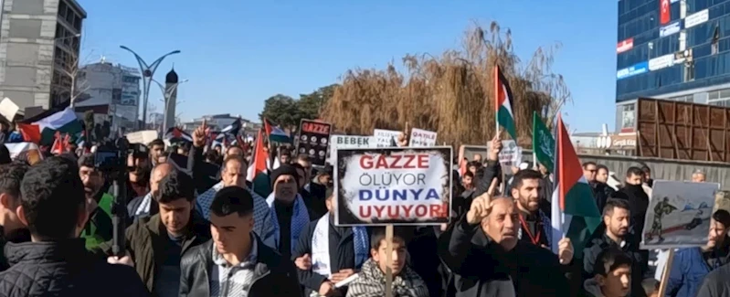 Erciş’te ‘Filistin’e özgürlük İsrail’e lanet’ yürüyüşü
