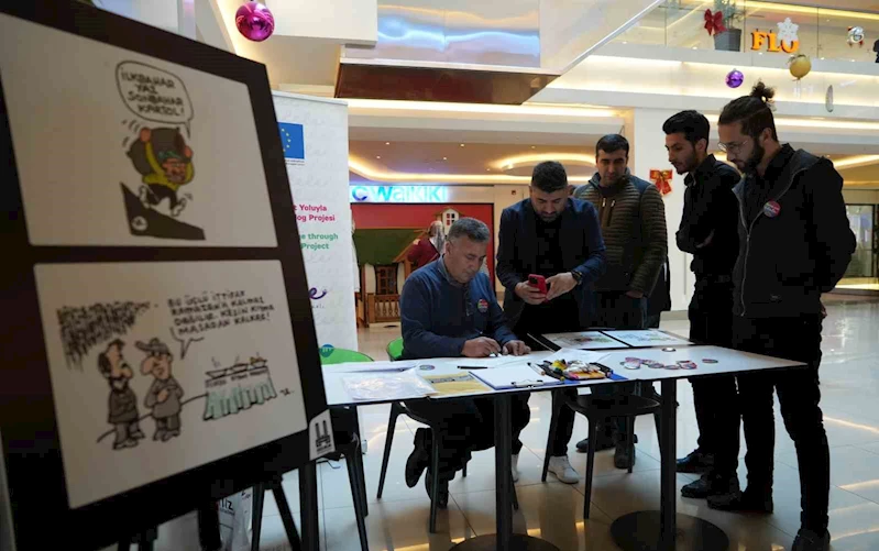Erzincan’da kış temalı karikatür sergisi açıldı
