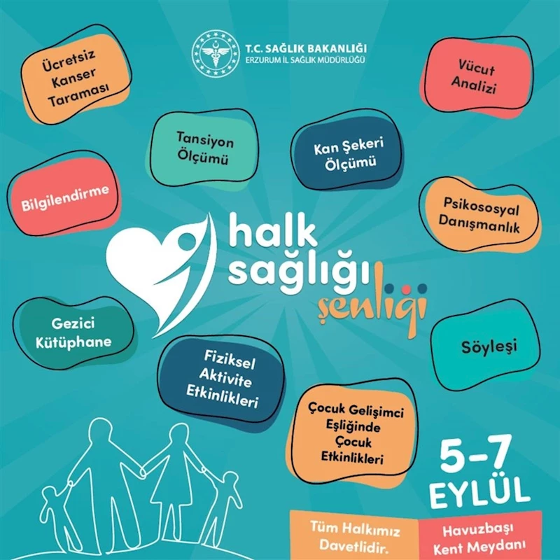 5-7 Eylül’de Erzurum’da Halk Sağlığı Şenliği düzenlenecek
