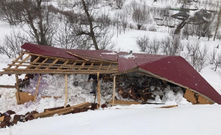 Bingöl’de çığ düştü, bir ev hasar gördü