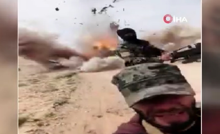 Suriye’de mayın patlama anı kameraya yansıdı