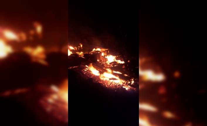Artvin’in Yusufeli ilçesi Dokumacılar köyünde yangın