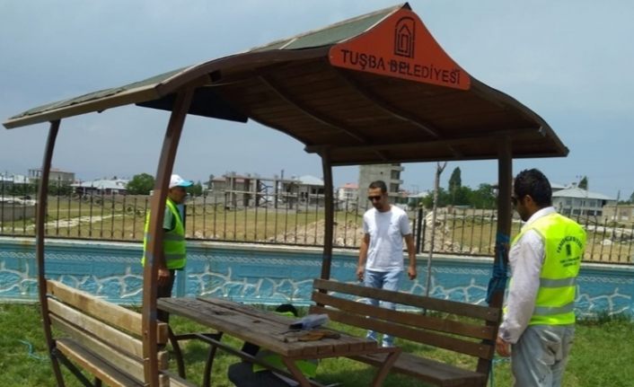 Tuşba'da tahrip edilen parklar onarılıyor