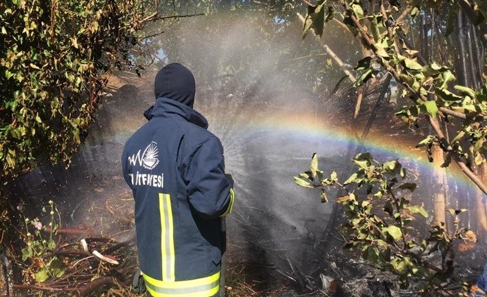 Van'da kışın yakılmak üzere istiflenen odunlar yandı