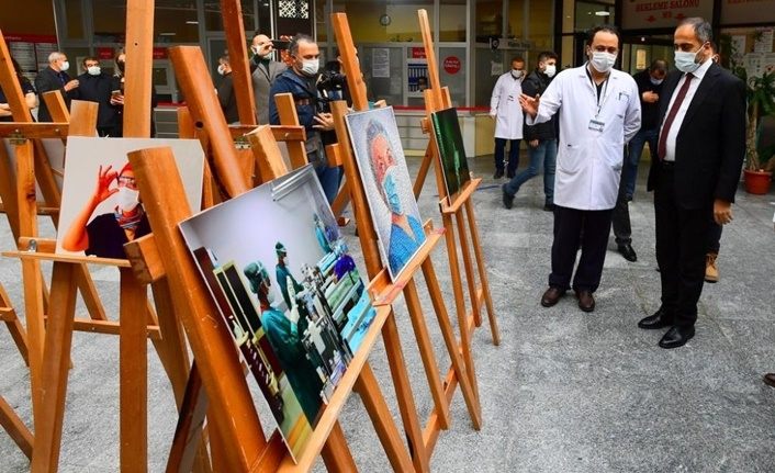 Van'da sağlık çalışanlarından koronavirüs farkındalık sergisi