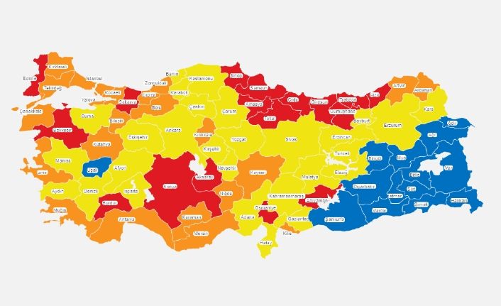 Bakan Koca paylaştı! İşte Türkiye'nin risk durumu haritası