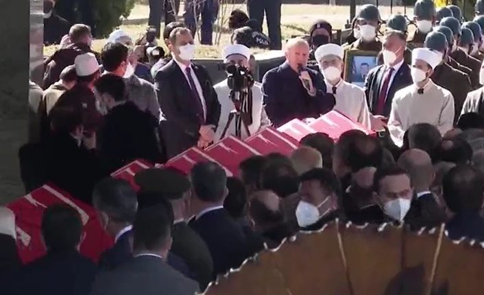 Cumhurbaşkanı Erdoğan, cenaze töreninde konuştu