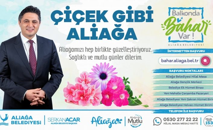 İzmir Aliağa'da balkonlar çiçeklerle dolacak