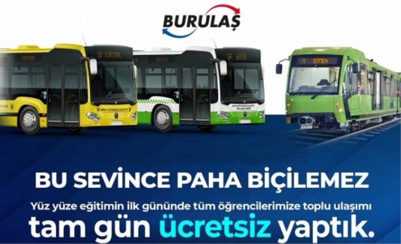Bursa'da okula ulaşım ilk gün ücretsiz