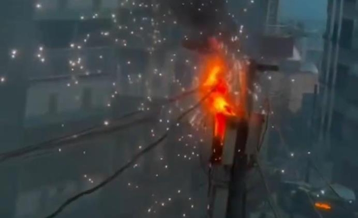 Eyyübiye ilçesi Yenice Mahallesi’nde bulunan bir elektrik trafosu büyük bir