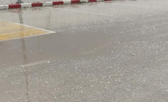 Erciş ilçesinde aniden bastıran fındık büyüklüğündeki dolu yağışı, vatandaşları hazırlıksız