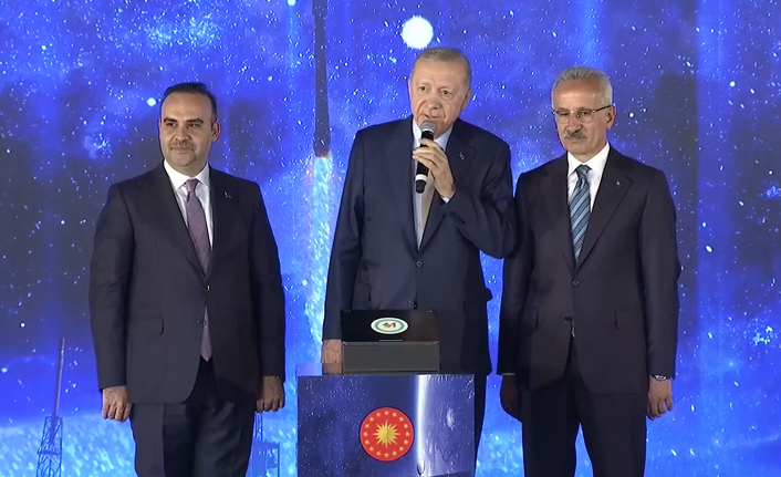 Cumhurbaşkanı Recep Tayyip Erdoğan, Türksat Gölbaşı Yerleşkesi’nde düzenlenen “Türksat 6A