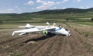 Bozüyük ilçesine bağlı Dodurga beldesi yakınlarında teknik arıza nedeniyle zorunlu
