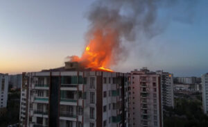Kayapınar ilçesinde bulunan 13 katlı bir apartmanda çıkan yangında 3’ü